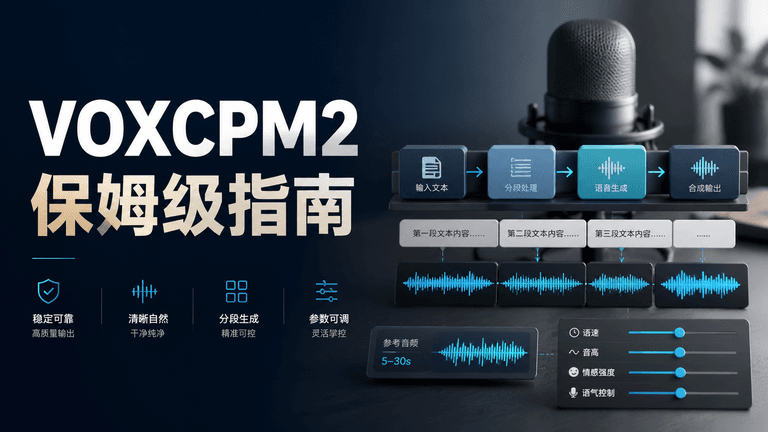 VoxCPM 2 配音怎么做：自动切分与极致克隆的实用流程